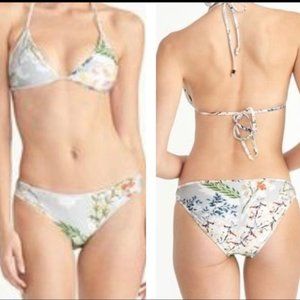 Rachel Roy Silver/Grey 2 Piece Floral Bikini Set Size Medium
